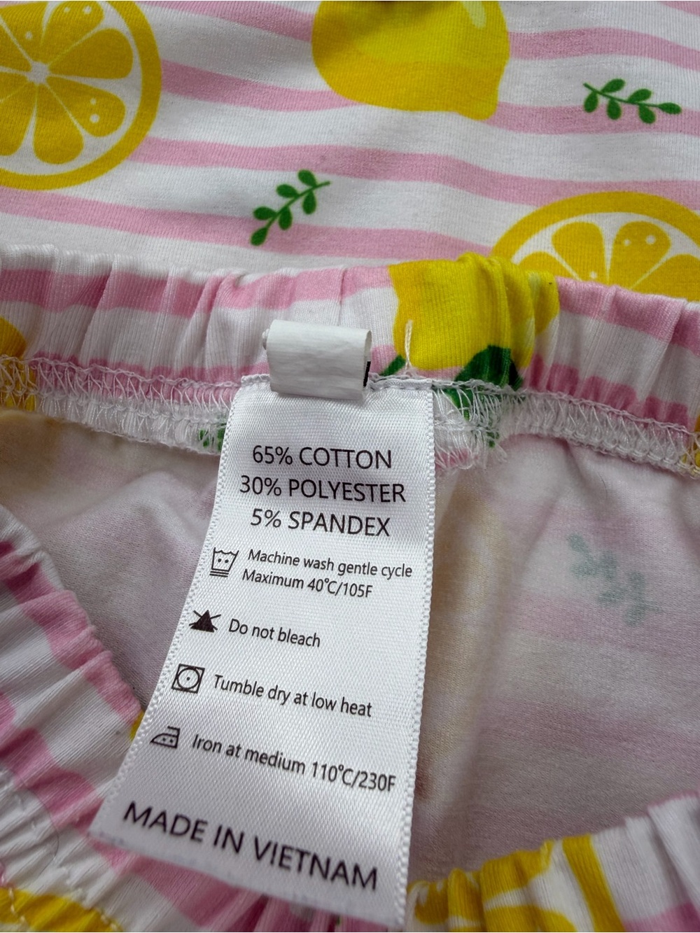 Cecil and Lou Size 4T Lemon Print Striped Two Piece Short Sleeve Pajamas Set - Picture 5 of 7